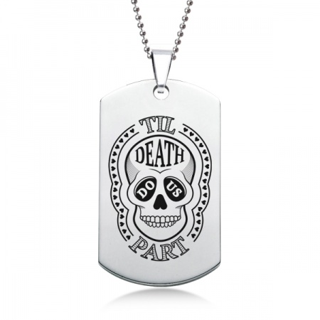 Til Death Do Us Part Dog Tag, Stainless Steel (Engraving Available)
